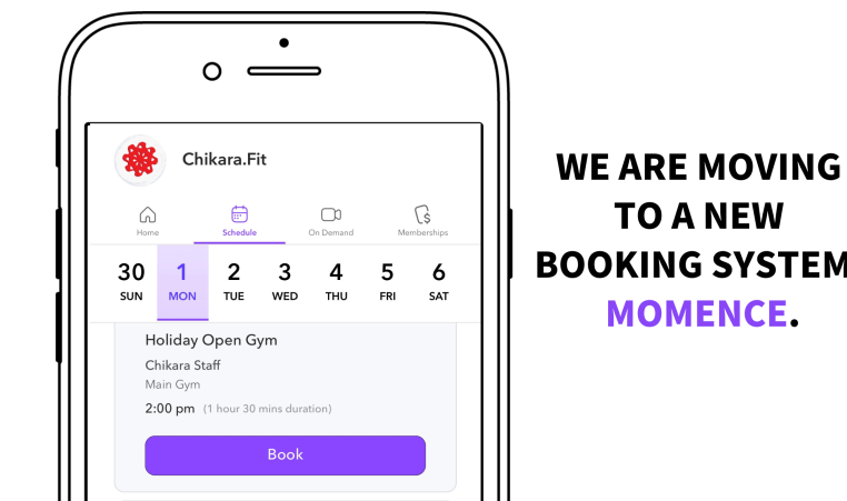 Moving to Momence booking app